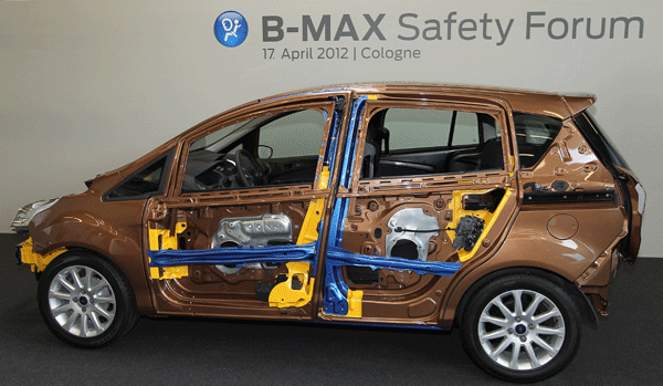 Nuova Ford B-MAX, particolare della scocca - UltimoGiro.com