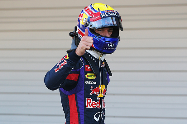 Qualifiche GP Giappone 2013, Webber soffia la pole a Vettel (Mark Webber col pollice alzate) - UltimoGiro.com