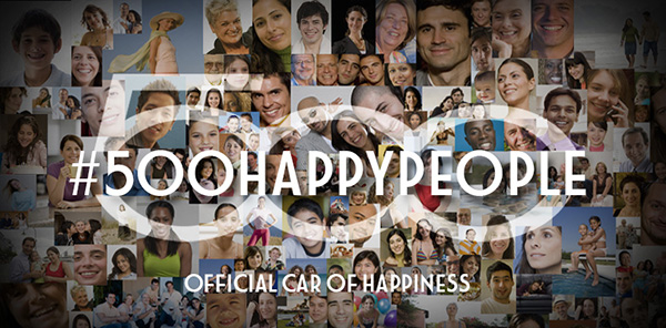 (Nuova) Fiat 500 festeggia 7 anni con #500happypeople (logo) - UltimoGiro.com